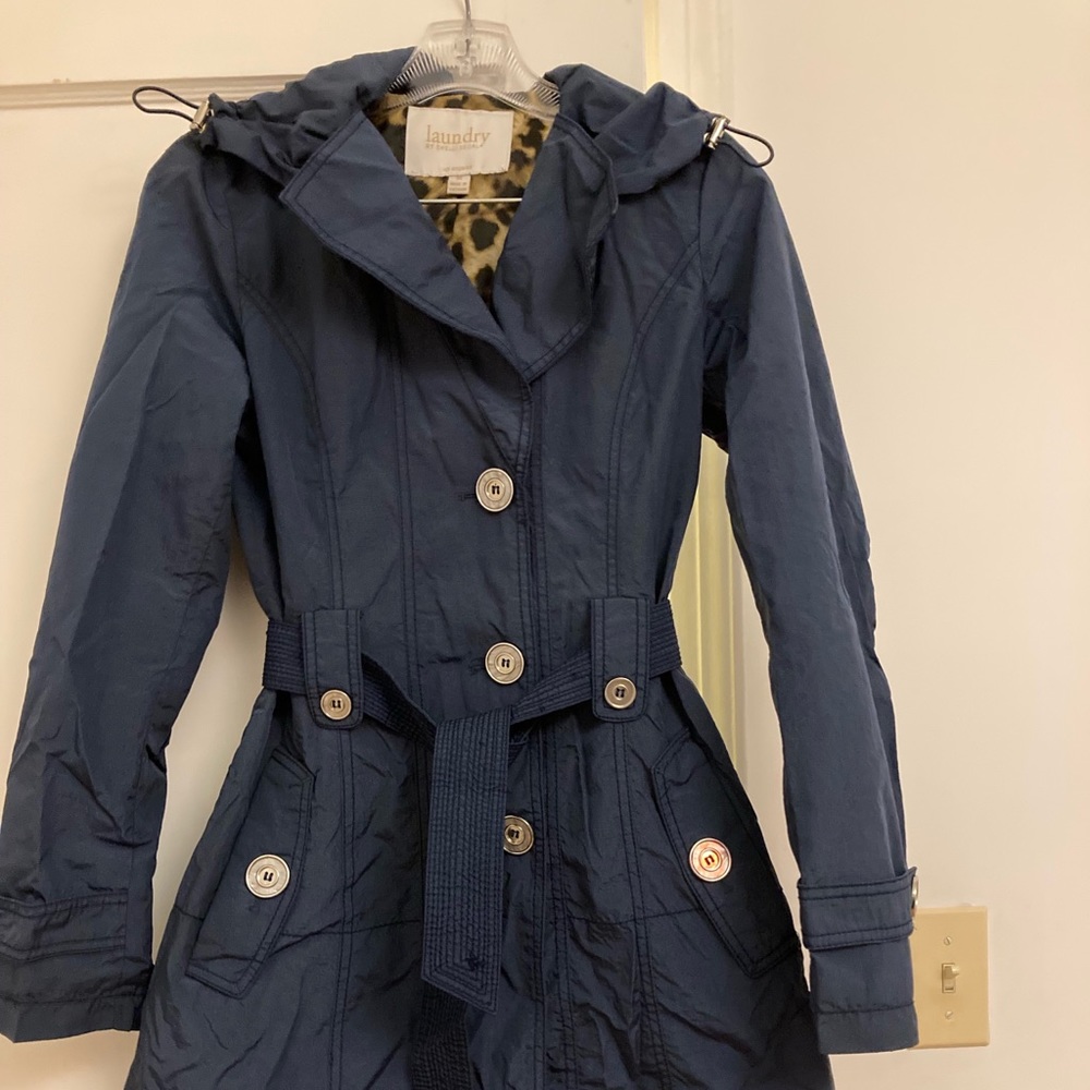 Blue trench coat